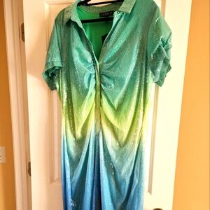 Eloquii Plus Size Women's Ombre Sequin Midi Dress